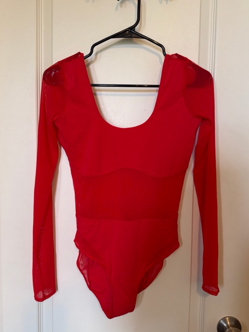Parade Women's Long Sleeve Red Scoop Neck Bodysuit